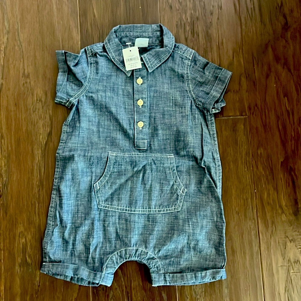 NWT Gap Chambray Shorts Onesie 12-18M